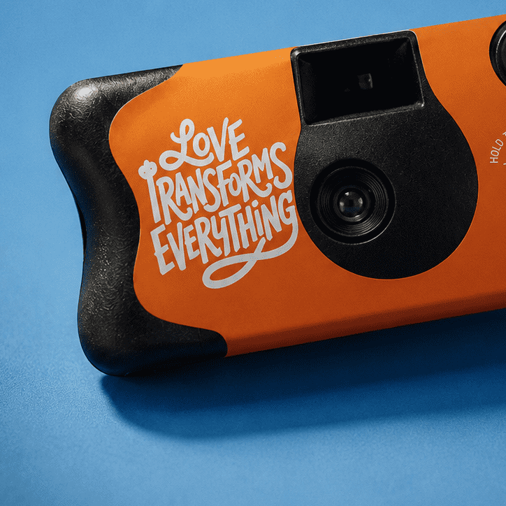 Custom disposable camera with logo branding for events weddings product launches and brand activations